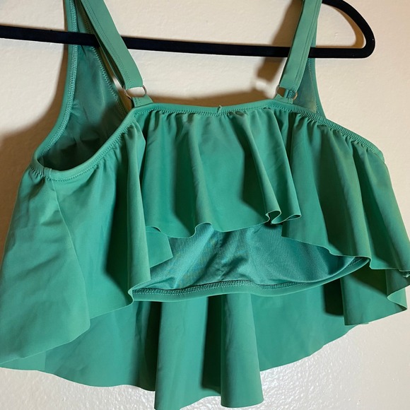 Cupshe Green Swim Top Flounce Adjustable Straps Tankini 2X - Picture 5 of 8
